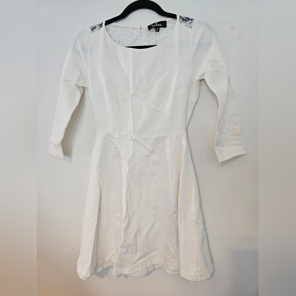 Lulus lace open back white dress